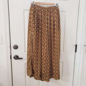 And Search Size Large Brown and Purple Floral Flowy Pants